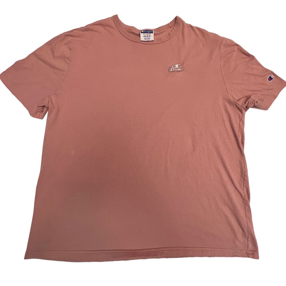 Vintage Champion Label Branded Felt Logo T-Shirt